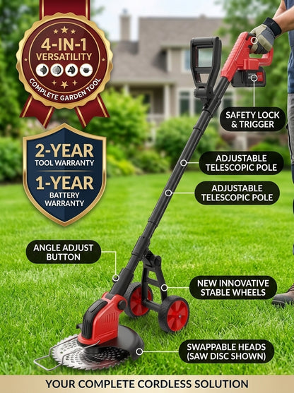 Electric Weed Wacker Cordless with Wheel